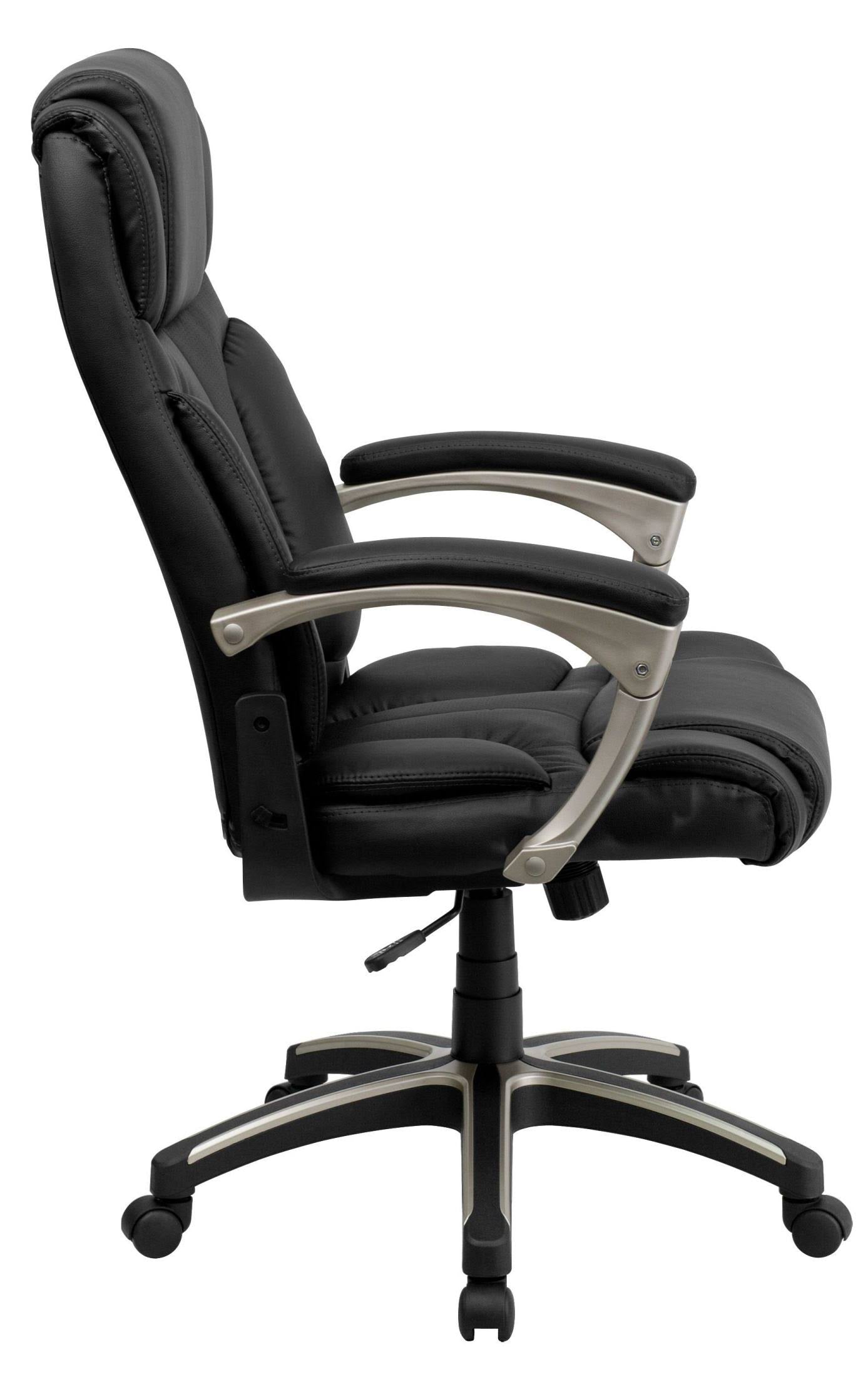 High Back Folding Black Leather Executive Swivel Office Chair N7950