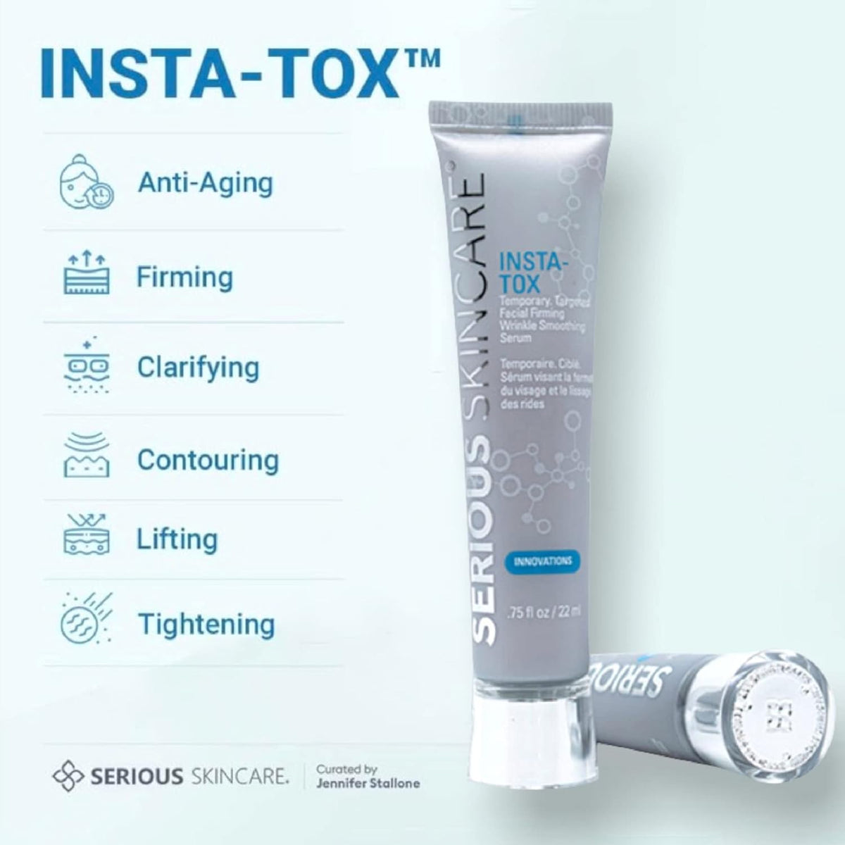 Instant Wrinkle Smoothing Serum, 2 Pack of Two .75 oz. Tubes X5931