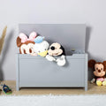Grey Wooden Toy Box Storage Chest with Safety Hinge X805