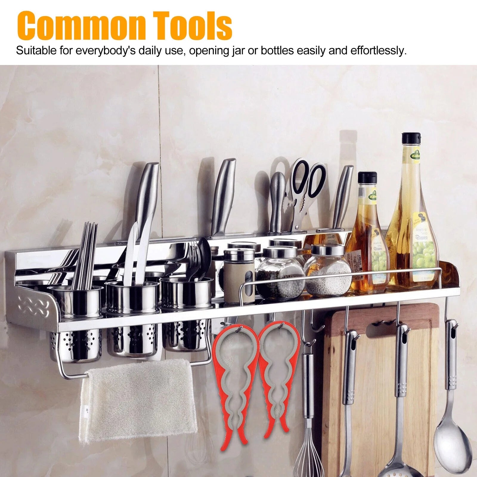 4 in 1 Bottle Jar Can Opener Twist Off Remover Tool Q715367