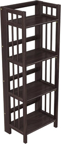Folding Bookcase Bookshelf 16" Espresso Q98017