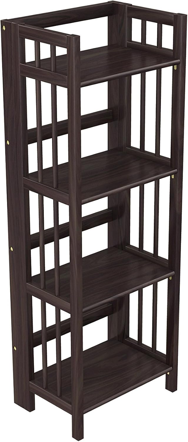 Folding Bookcase Bookshelf 16" Espresso Q98017