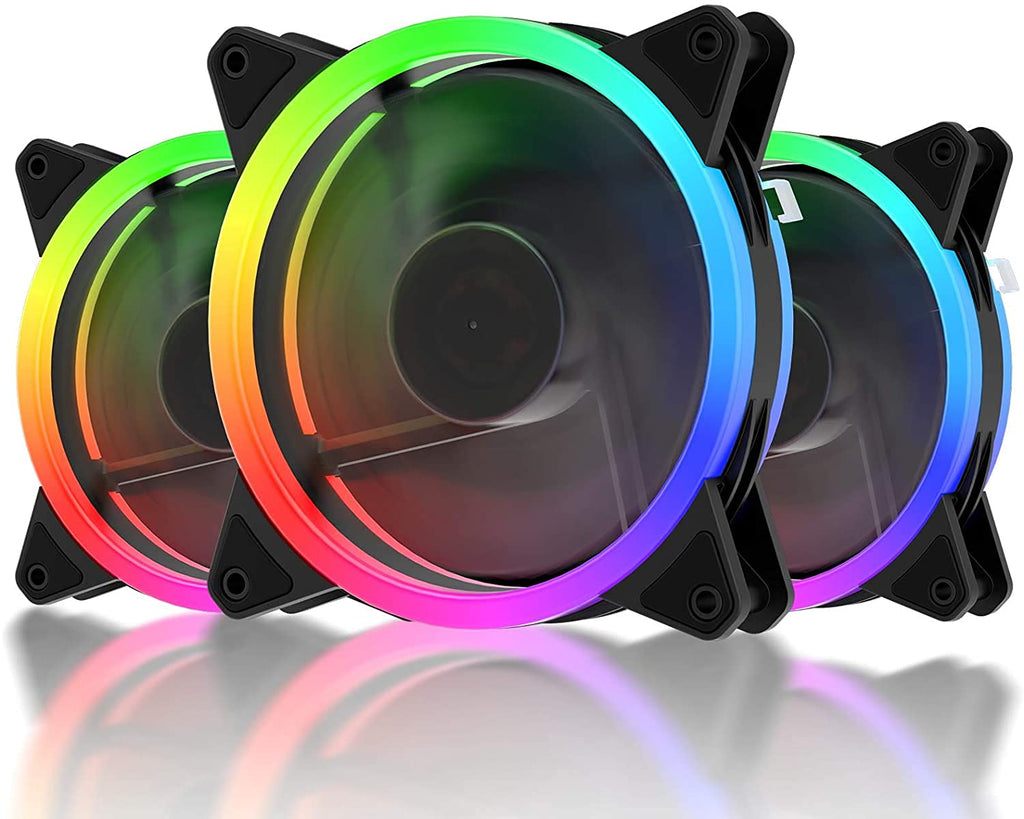 RGB 120mm Computer Case Fan 3-Pack with Controller N440