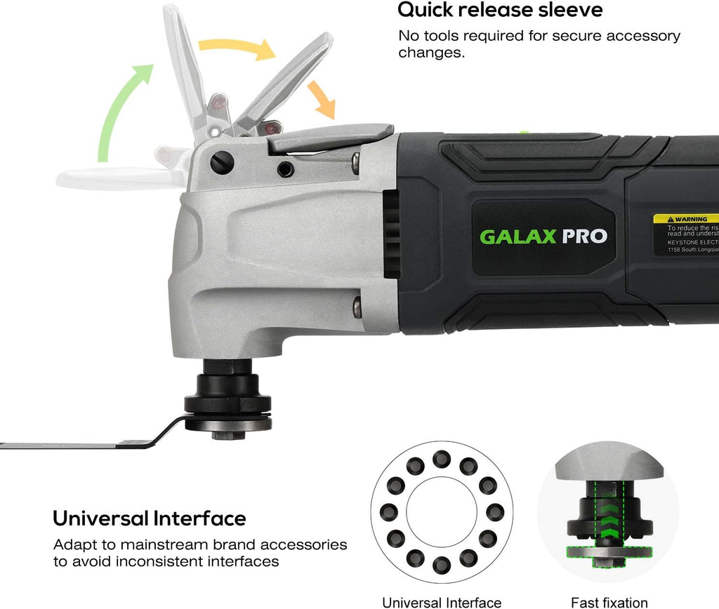 2.4Amp 6 Variable Speed Oscillating Multi-Tool Kit with 28pcs Accessories and Carry Bag G12321