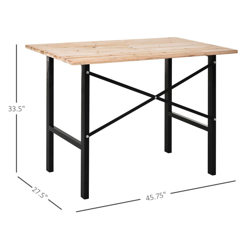 Fir Wood Work Table with X-Shape Bracket P236544