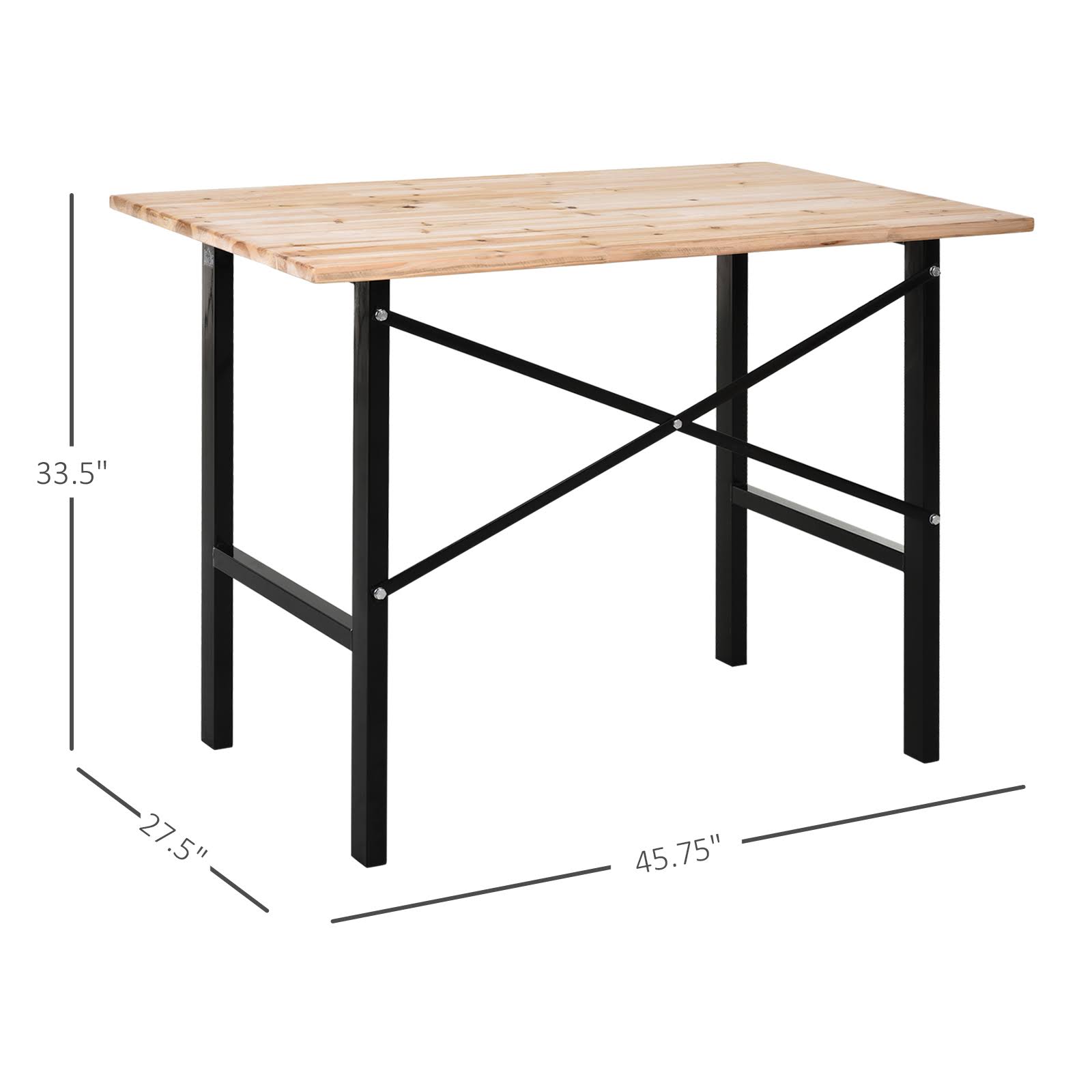 Fir Wood Work Table with X-Shape Bracket P236544