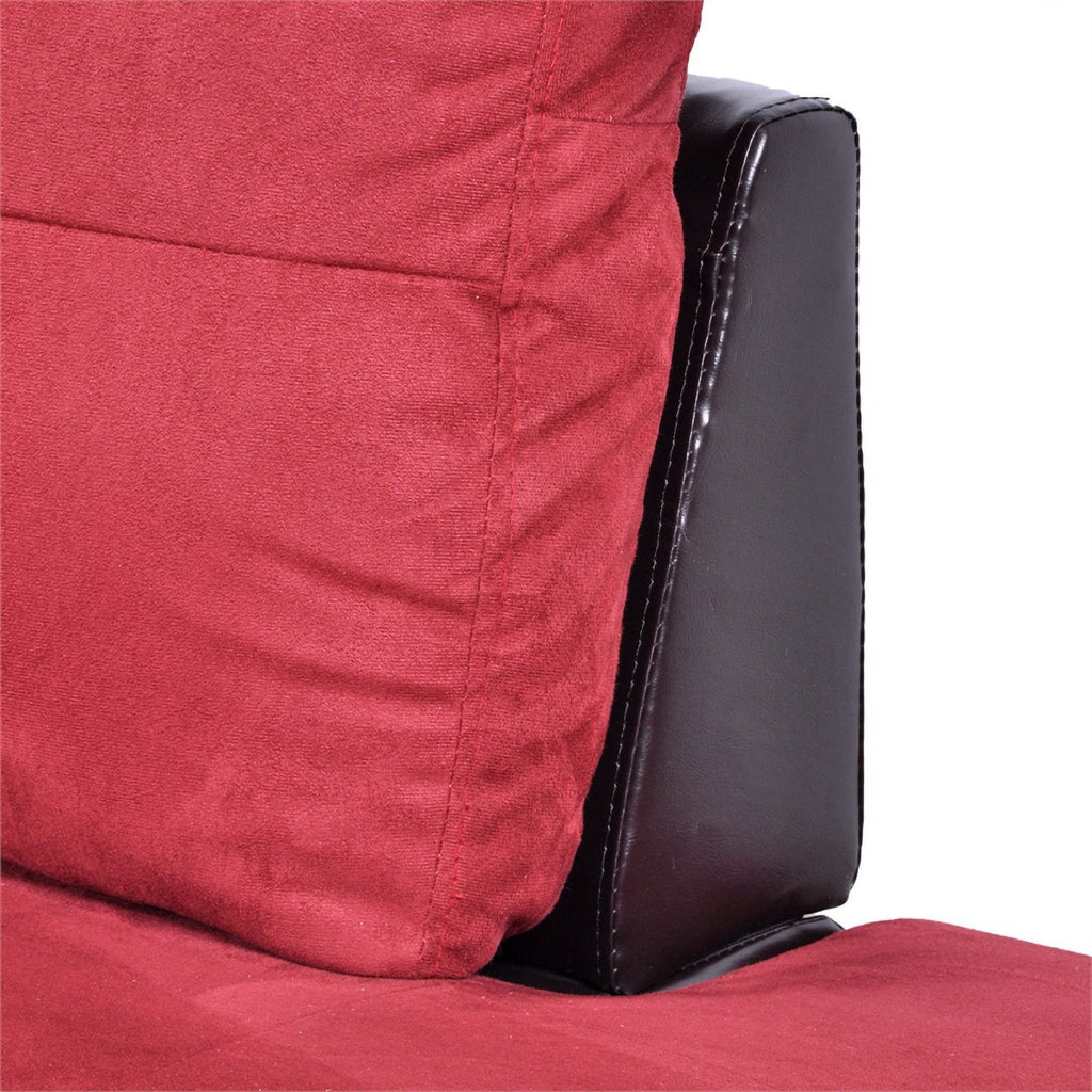 Red Raspberry Microfiber Faux Leather Sofa Set J571