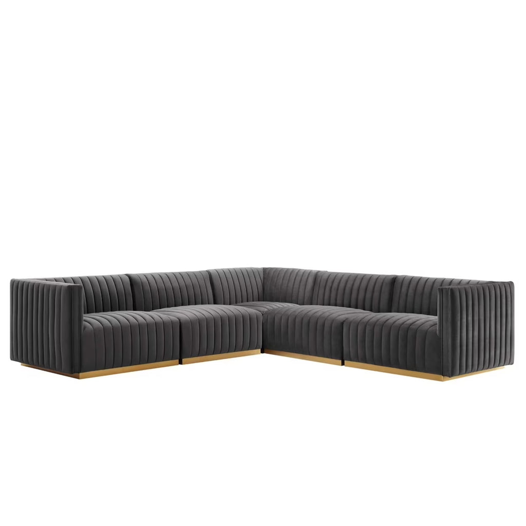 5-Piece Velvet Sectional P2882