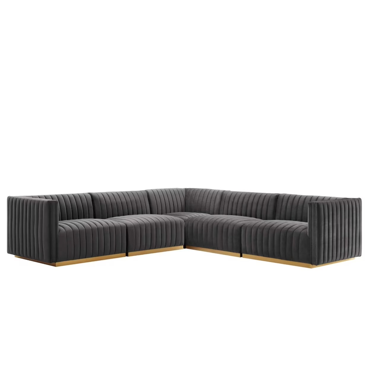 5-Piece Velvet Sectional P2882