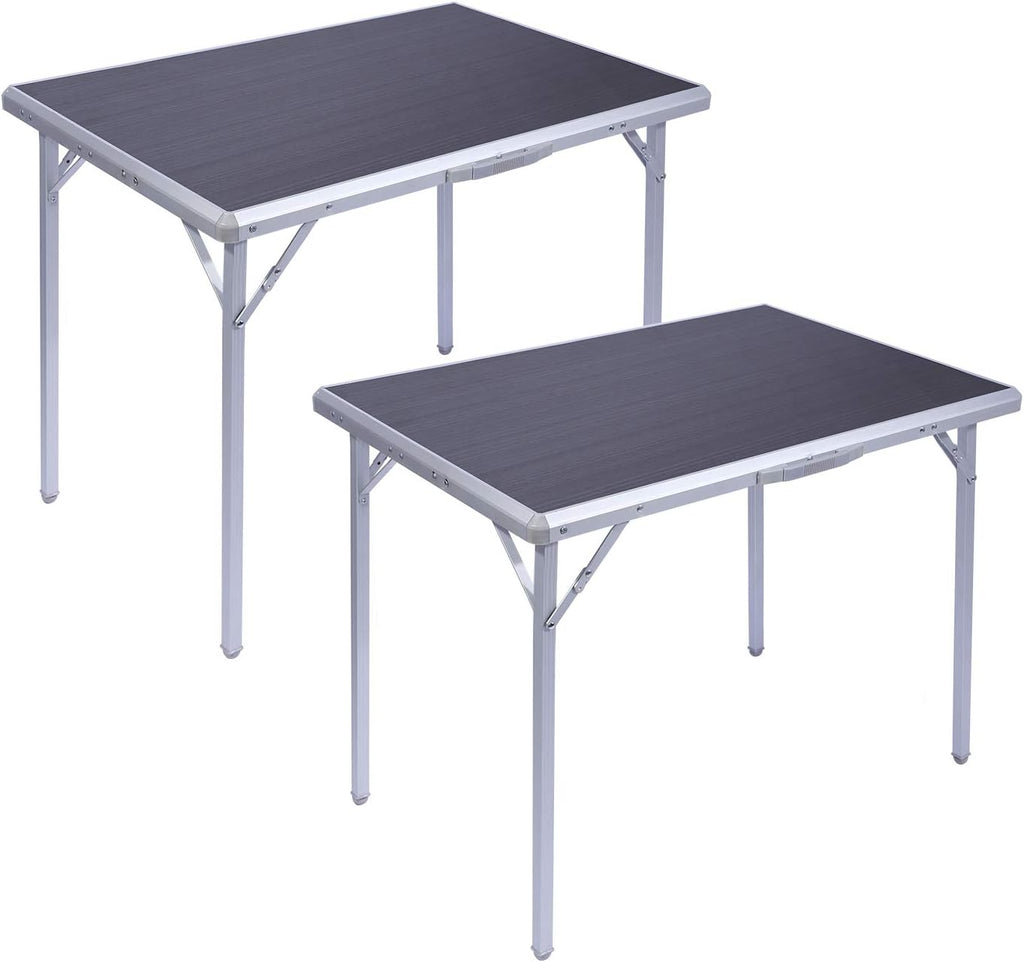 Aluminum Folding Table with Collapsible Legs and Handle, Gray 3ft W789158