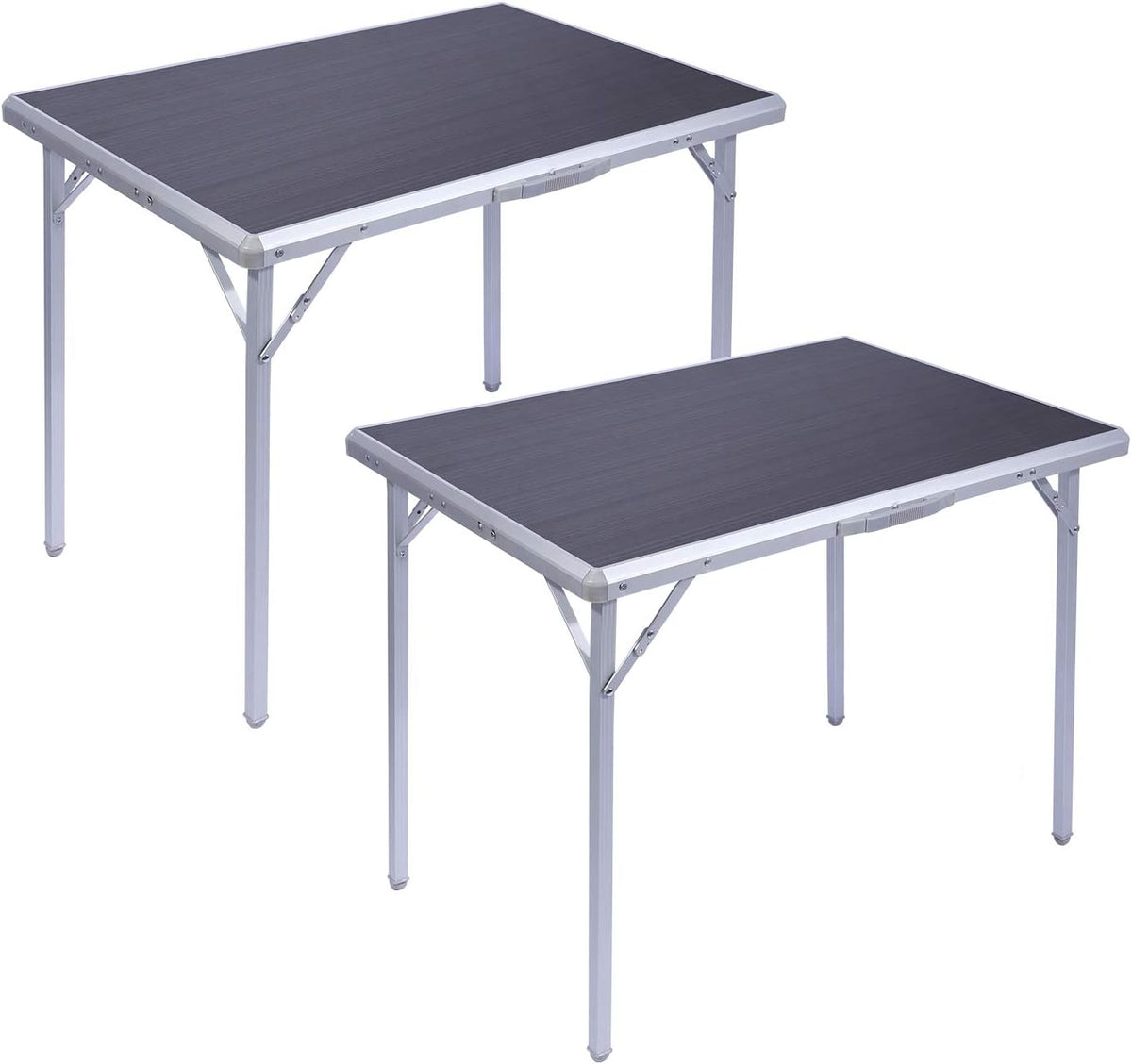 Aluminum Folding Table with Collapsible Legs and Handle, Gray 3ft W789158