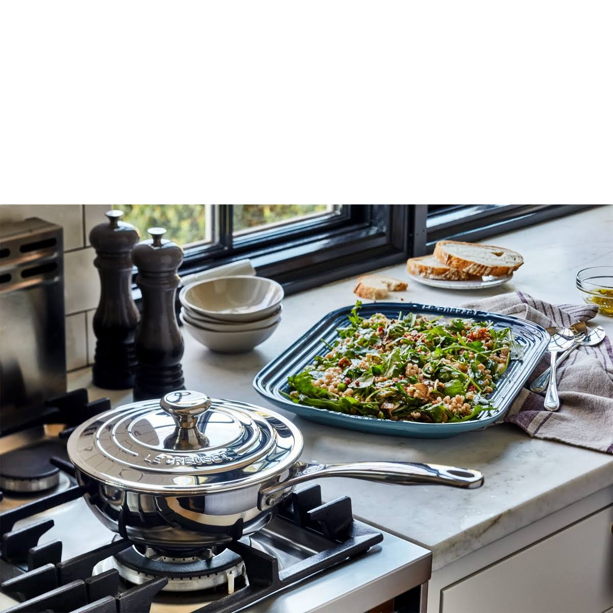 2 Quart Stainless Steel Saucier Pan with Lid T3431