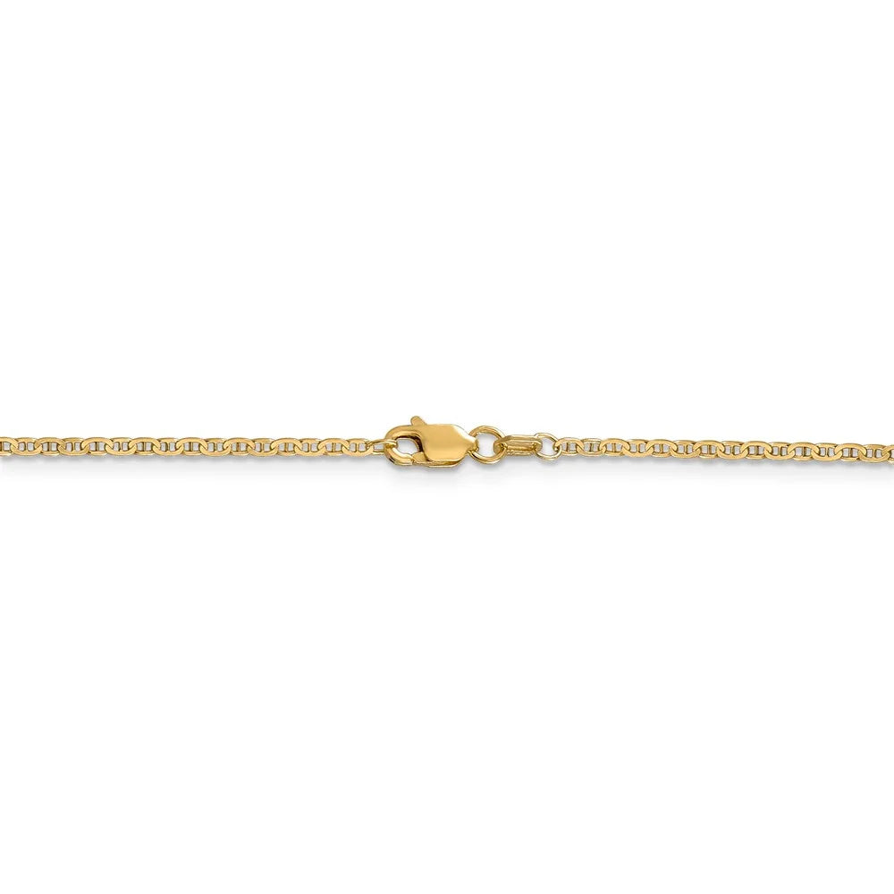 14kt Yellow Gold 1.5mm Flat Anchor Link Pendant Chain, 20 inch K19423