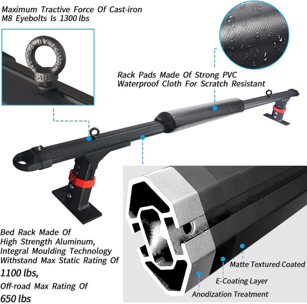 Truck Bed Racks Low Profile Adjustable Height Heavy Duty X651