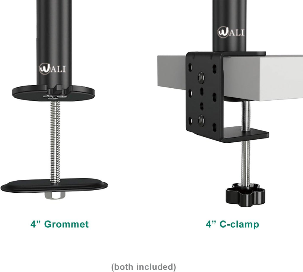 Single LCD Monitor Desk Mount with Extra Laptop Tray, Black, Pack of 2 A19978
