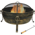 Steel Cauldron Fire Pit with Spark Screen, 34-Inch D73683