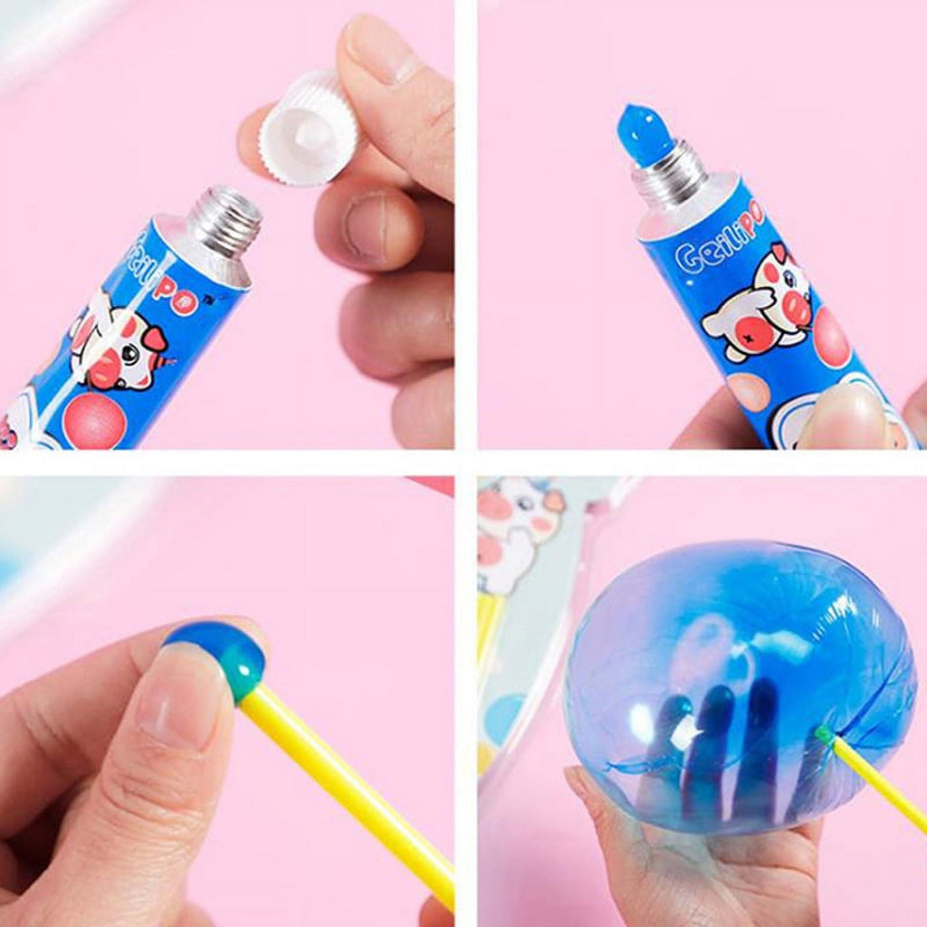 3pcs/set Magic Bubble Glue Toy Blowing Colorful Bubble Ball Space Balloon A680