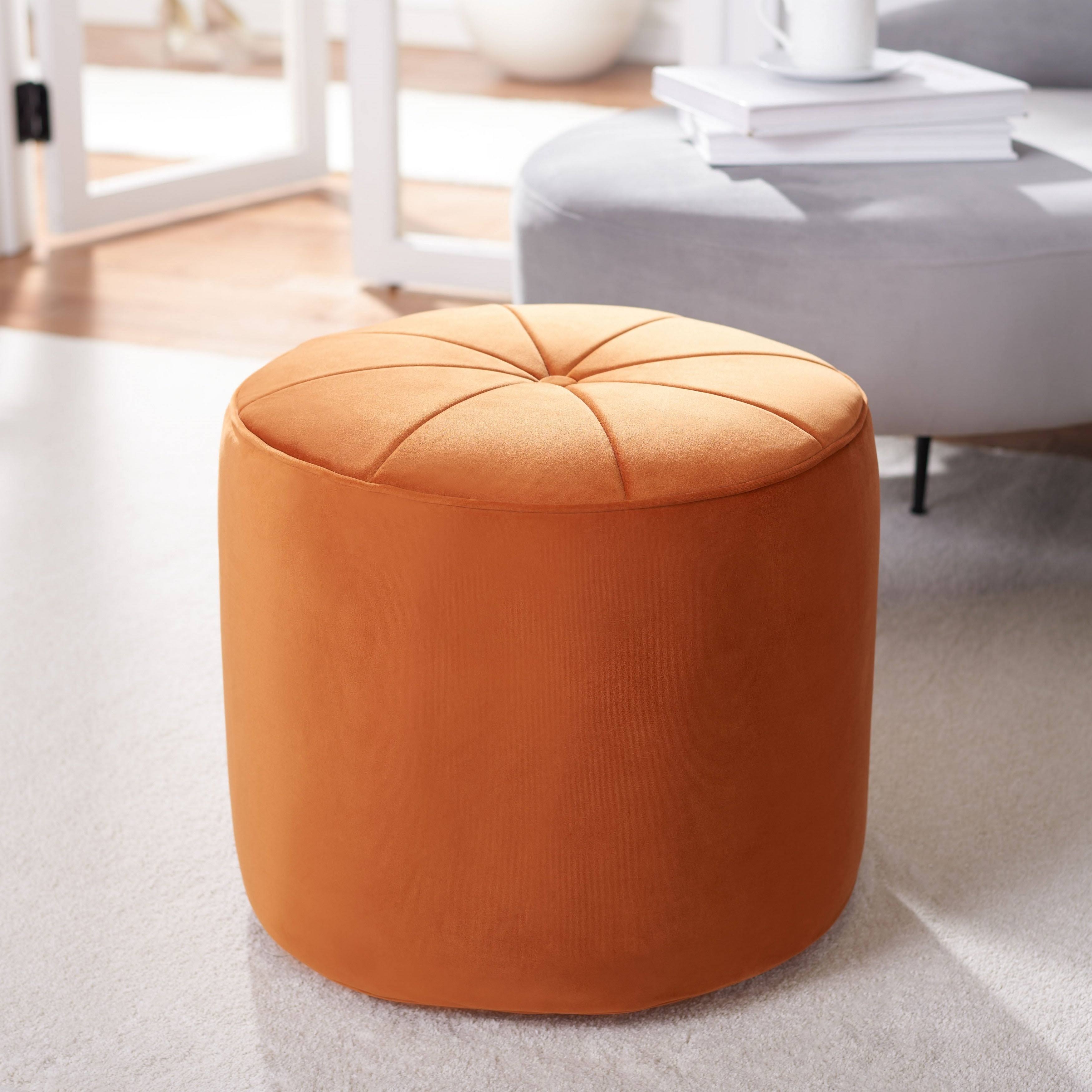 Orange Cylinder Ottoman O227