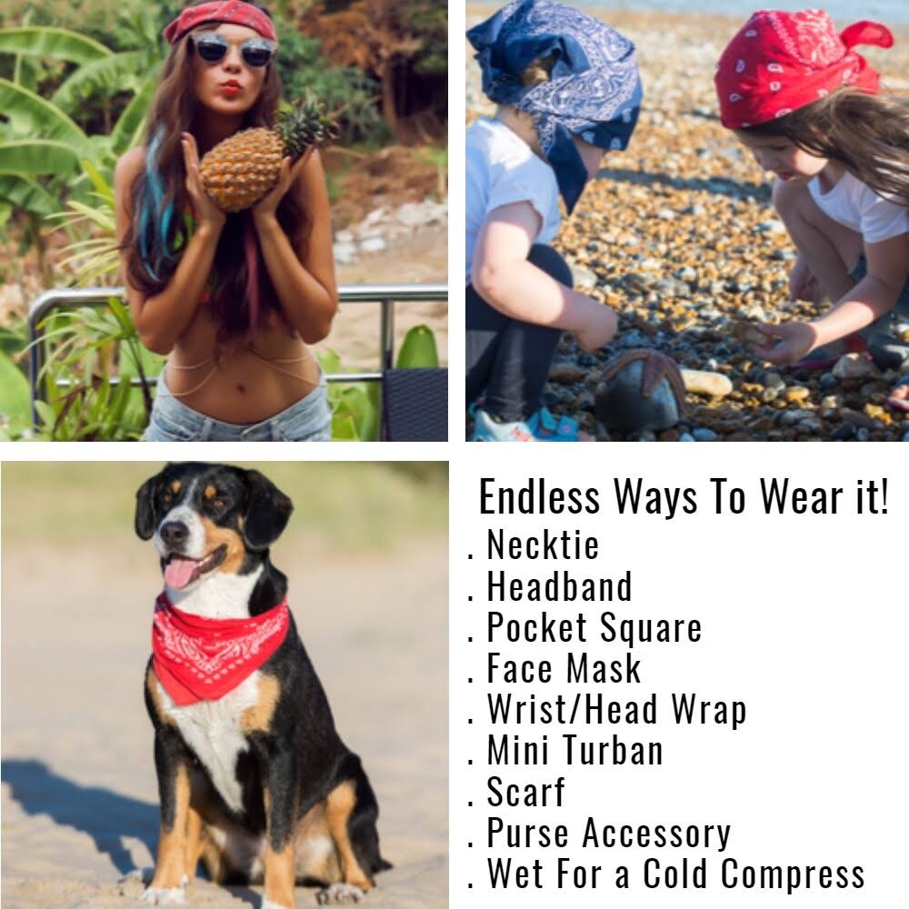 96 Pc 100% Cotton Double Sided Bandanas (Black) T98841