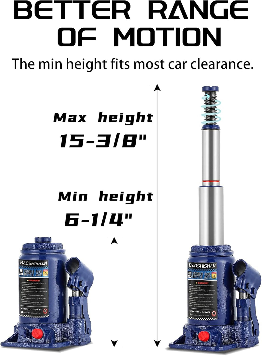 4 Ton Double Ram Hydraulic Bottle Jack with Carrying Case Pack of 2 P937705