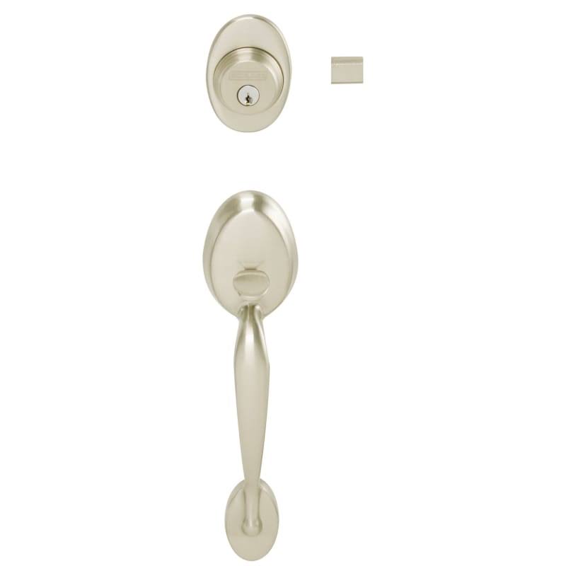 Satin Nickel Double Cylinder Handleset with Trim T501438