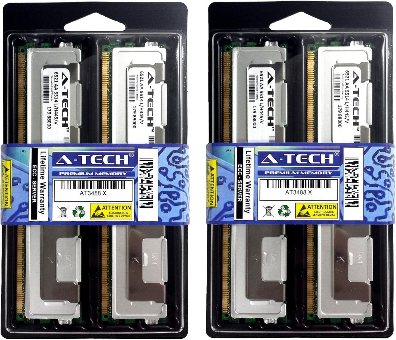 32GB Kit (4x8GB) DDR2 Server Memory, PC2-5300 667MHz ECC 240 Pin T87750