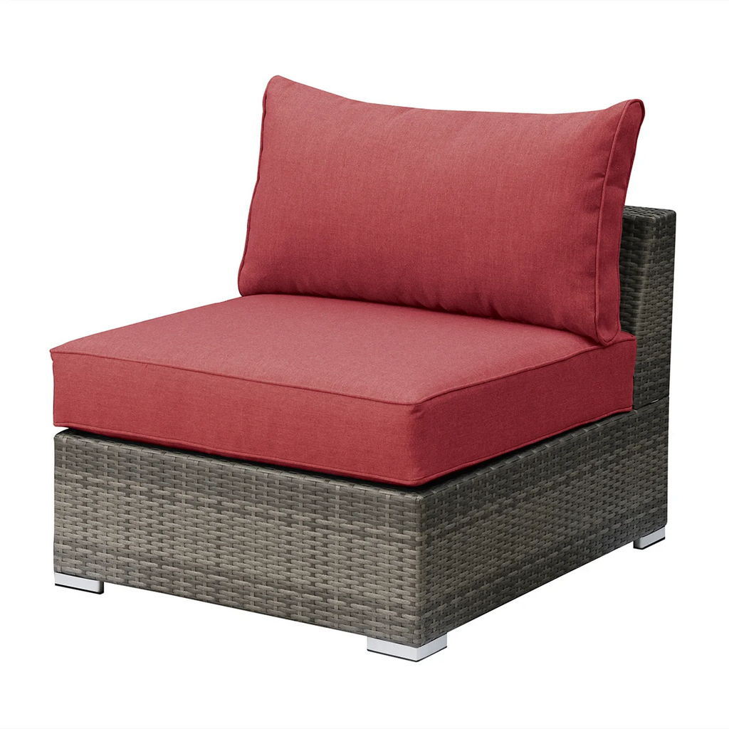 Red Resin Wicker Modular Sofa Set, 2pc K95692