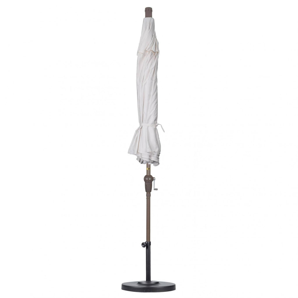 White 9 ft. Olefin Market Umbrella with Auto Tilt O17316