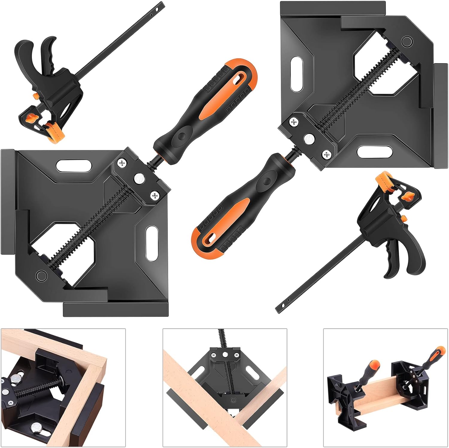 Right Angle Clamp, 90 Degree Corner Clamps, 4 Quick Grip Bar Clamps J850164