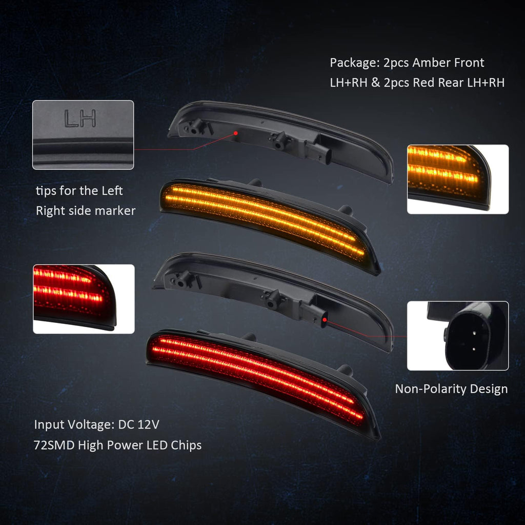 Smoke Lens LED Side Marker Light Kit, Pack of 4 D29820