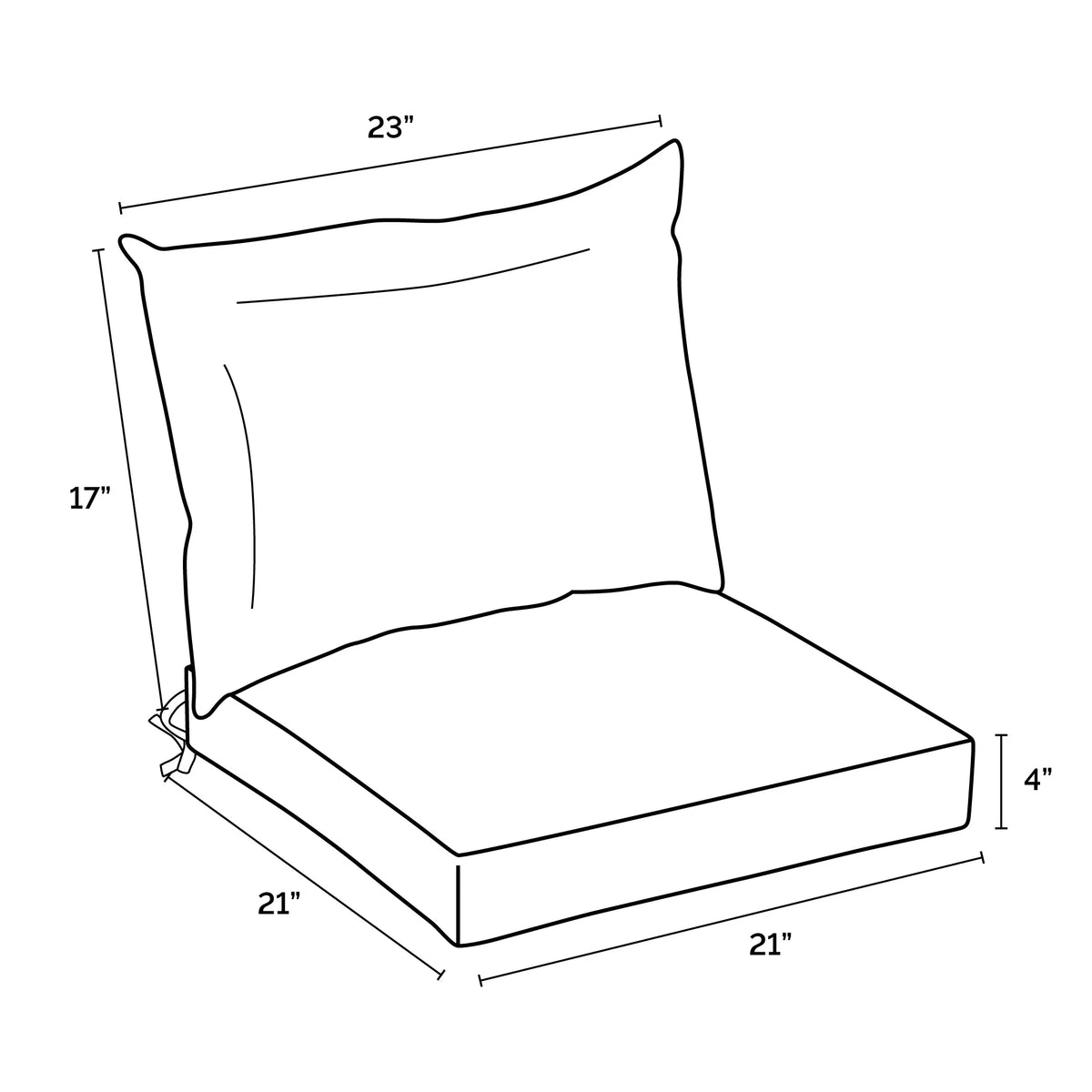 Sapphire Blue Outdoor Dining Chair Cushion Set 21 x 21 X74924