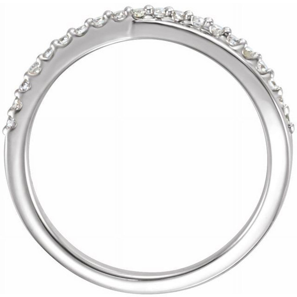 Platinum Natural Diamond Criss-Cross Ring U5222