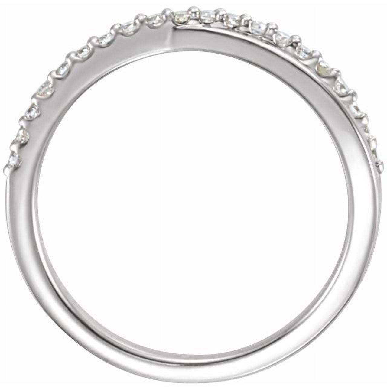 Platinum Natural Diamond Criss-Cross Ring U5222