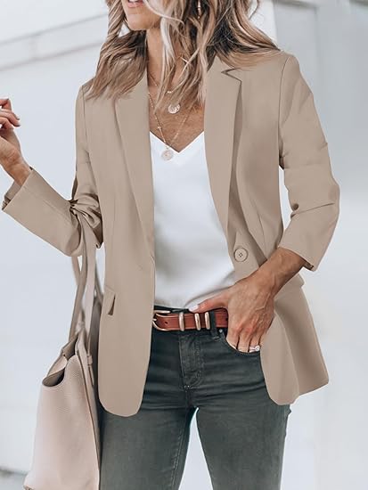 Womens Open Front Long Sleeve Blazer N3655