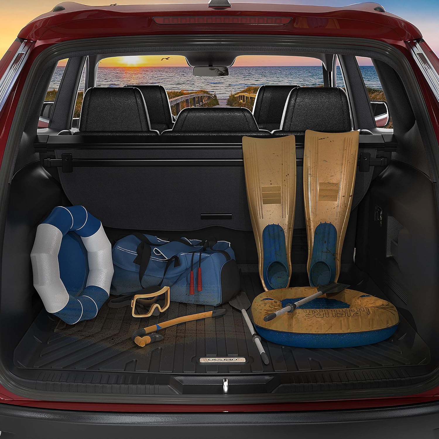 Black Custom Fit Cargo Trunk Liner Floor Mat S754