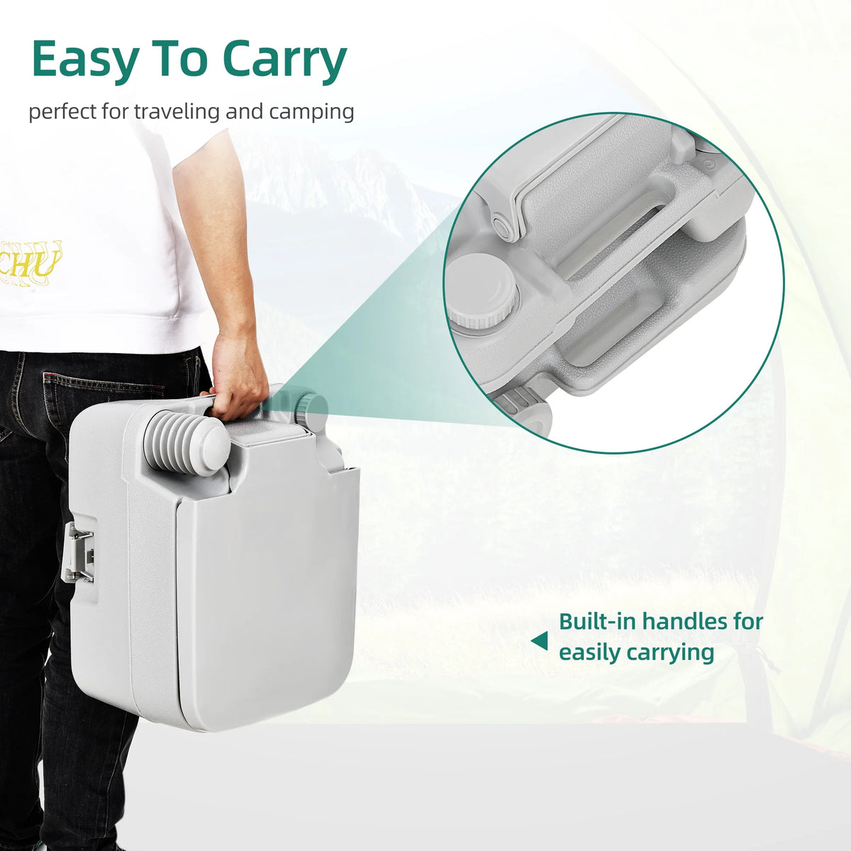 3.2 Gallon Portable Toilet with Press Flush Pump B836