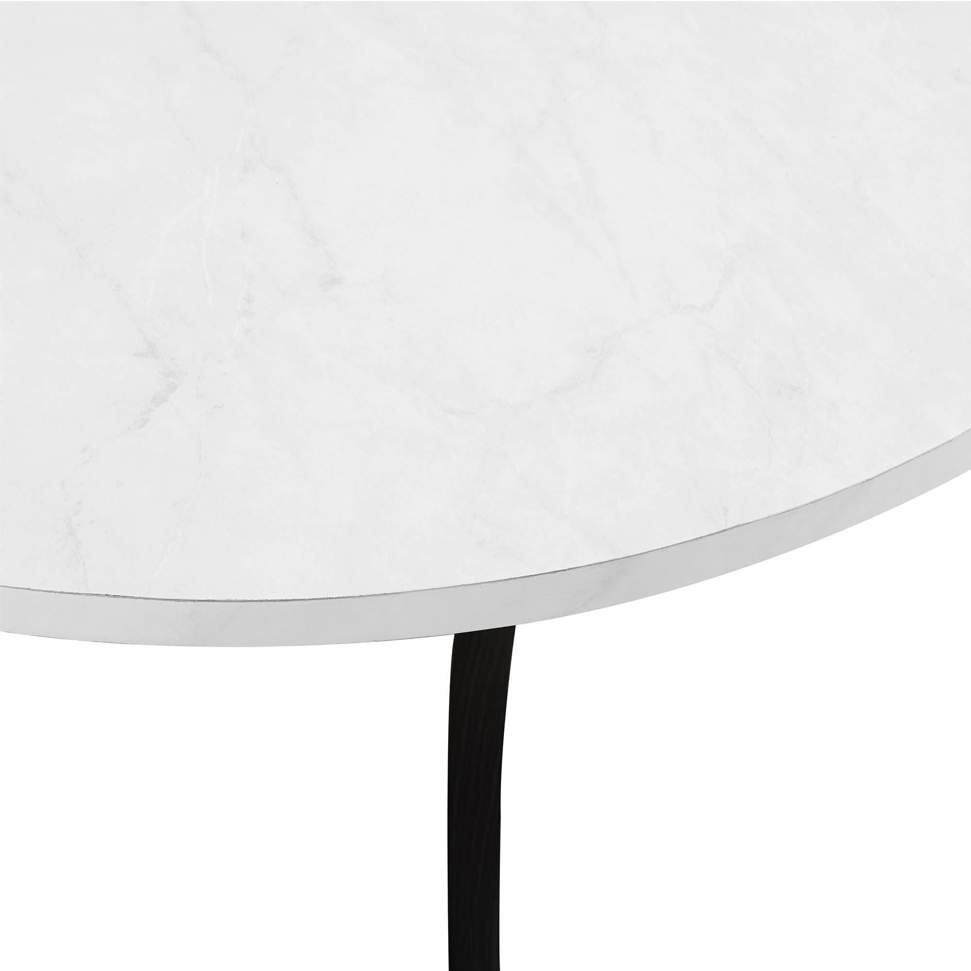 Round Coffee Table Faux White Marble O3042