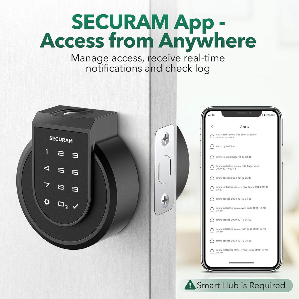 Touch Smart Lock Deadbolt with Smart Hub, Fingerprint, Touchpad, Remote Control, Voice Control, Auto-relock and Alarm D735
