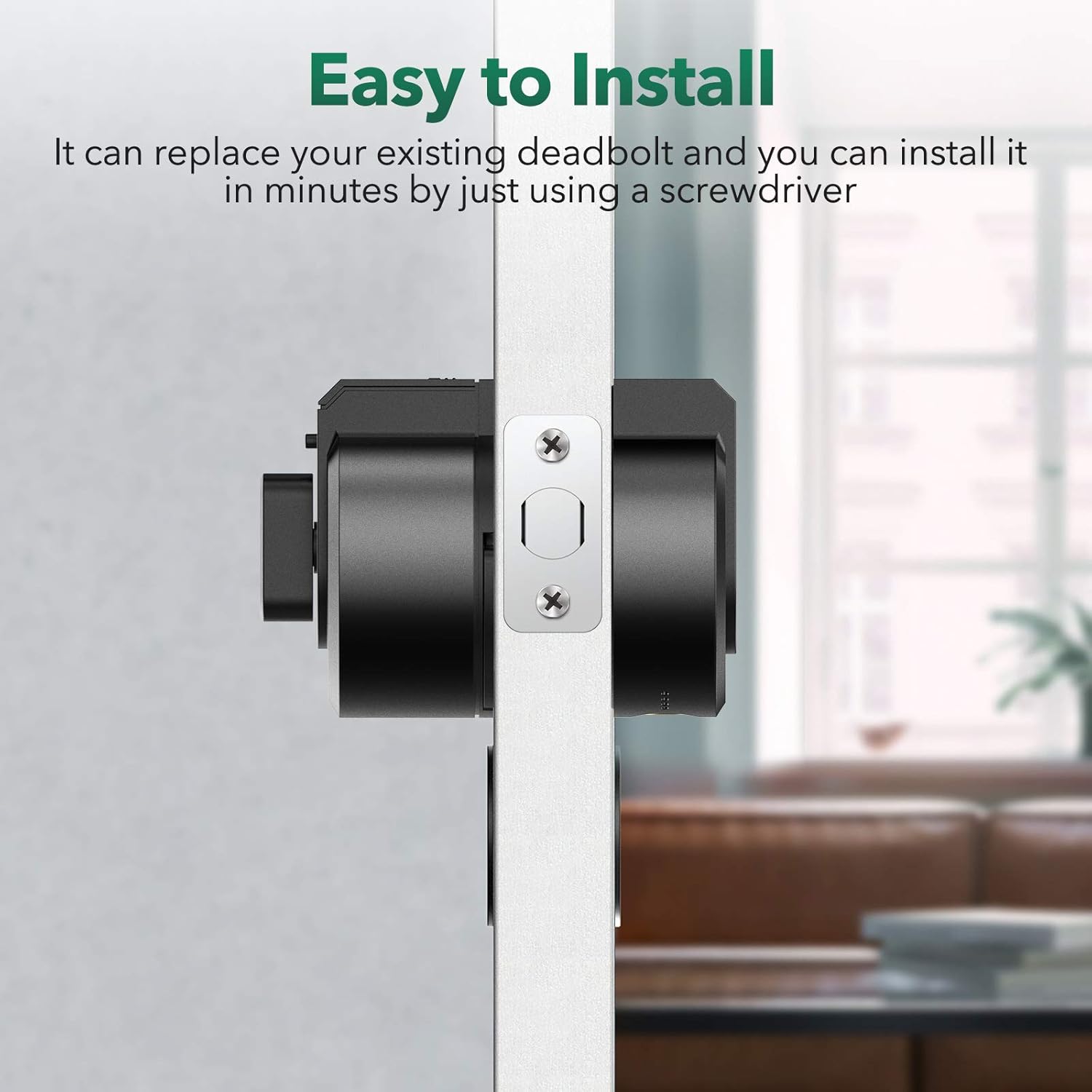 Touch Smart Lock Deadbolt with Smart Hub, Fingerprint, Touchpad, Remote Control, Voice Control, Auto-relock and Alarm D735