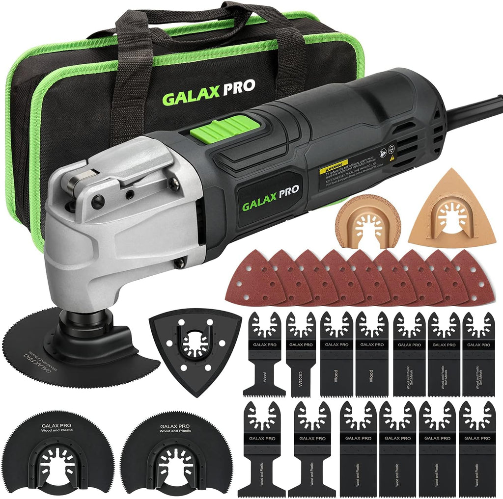 2.4Amp 6 Variable Speed Oscillating Multi-Tool Kit with 28pcs Accessories and Carry Bag G12321