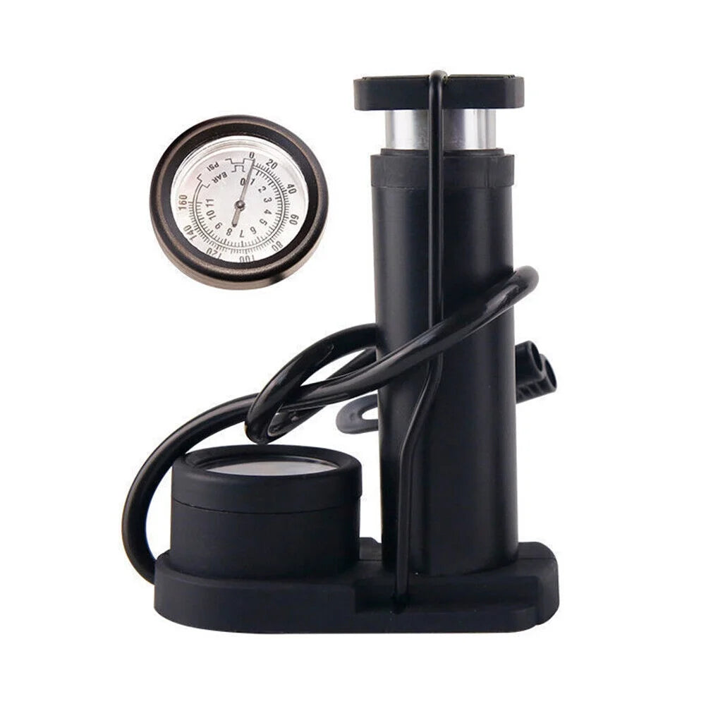 Mini Portable Bicycle Foot Pump with Pressure Gauge C606769