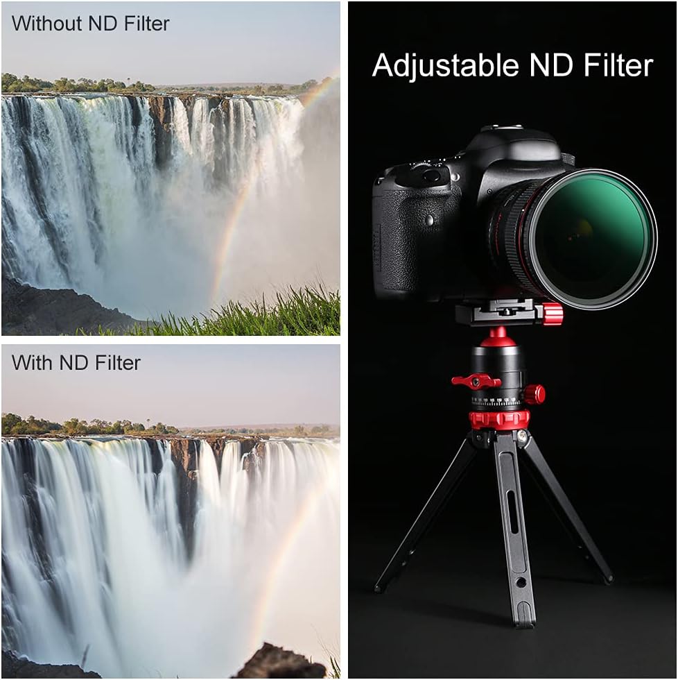 67mm Variable ND Filter ND8-ND128 (3-7 Stop) HD Hydrophobic VND Filter I668