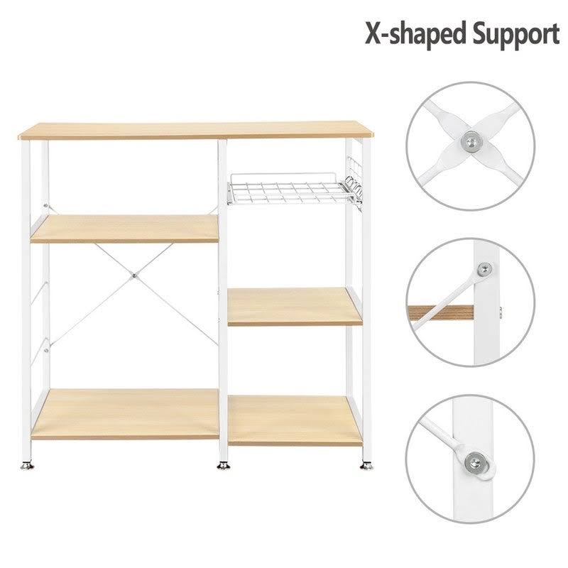White Oak 3-Tier Metal Baker's Rack P2728