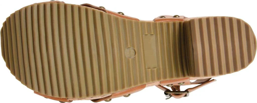 Tan Faux Leather Platform Sandal I419588