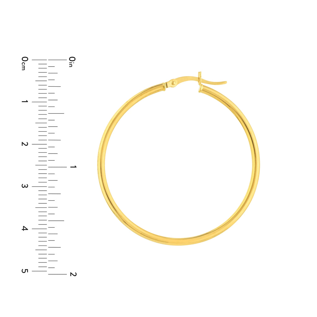 10K Yellow Gold High Polished Hoop Earrings C4308