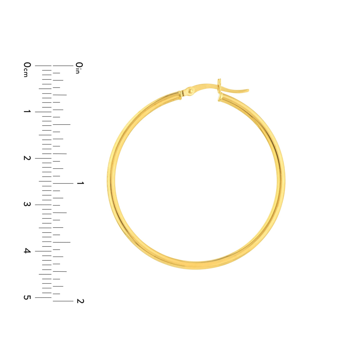 10K Yellow Gold High Polished Hoop Earrings C4308