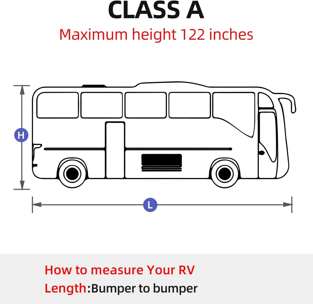 RV Cover for 37' to 40' Motorhome with 2Pcs Extra Straps K78913