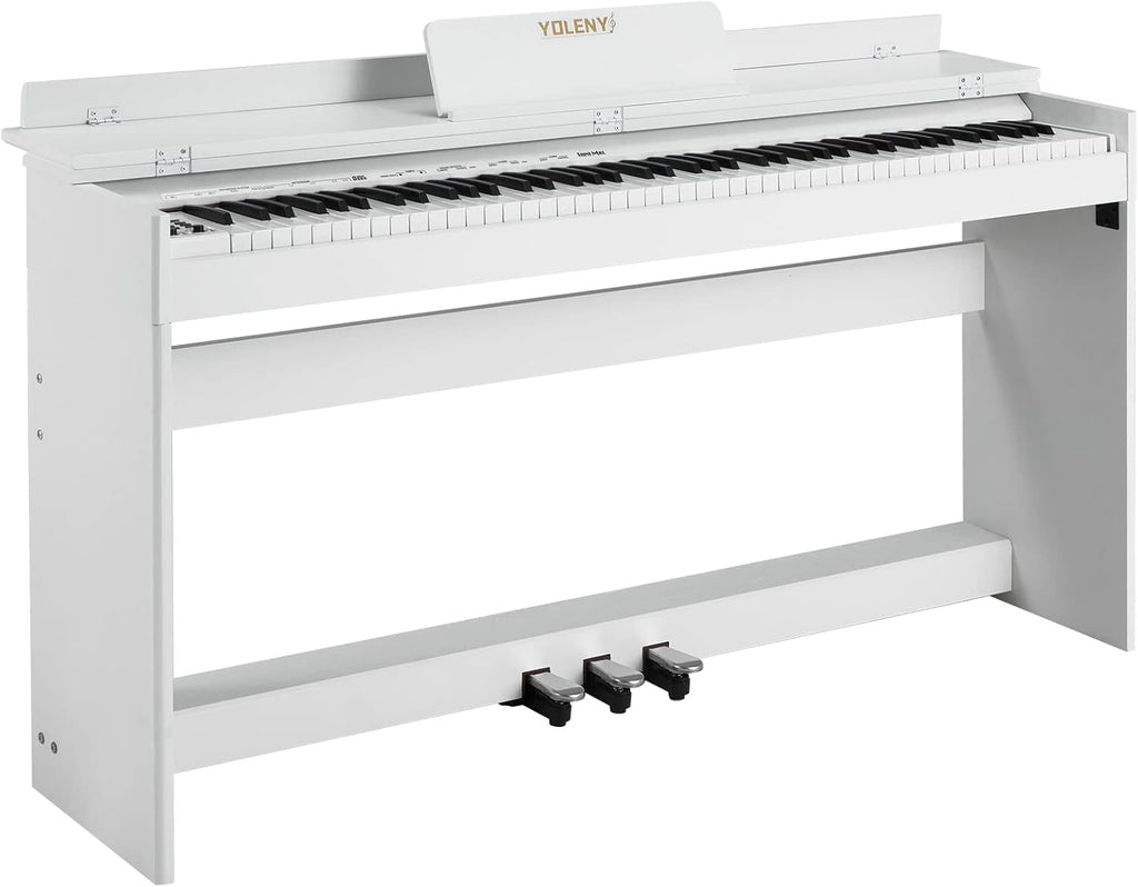 White 88 Key Weighted Digital Piano with Wooden Furniture Stand Y26349