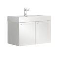 White 30x22 Wall Hung Bathroom Cabinet with Integrated Sink I6413
